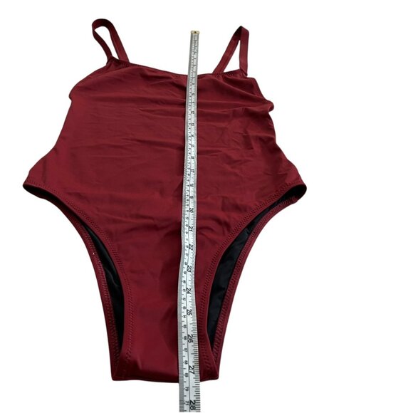 Solid & Striped Swim Team Toni Open Back One Piece Swimsuit Burgundy S Cheeky - Picture 8 of 8